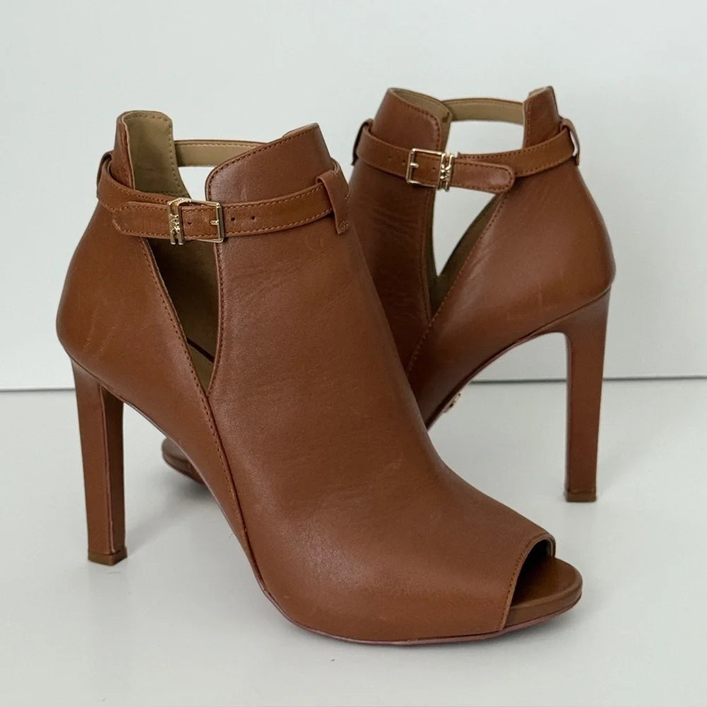 Michael Kors Women's Lawson High-Heel Buckled Open Toe Shooties